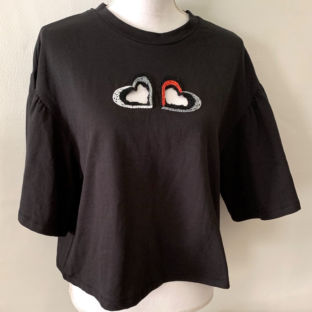 Sold! Bimba & Lola Heart Top 3/4 Bell Sleeve Small